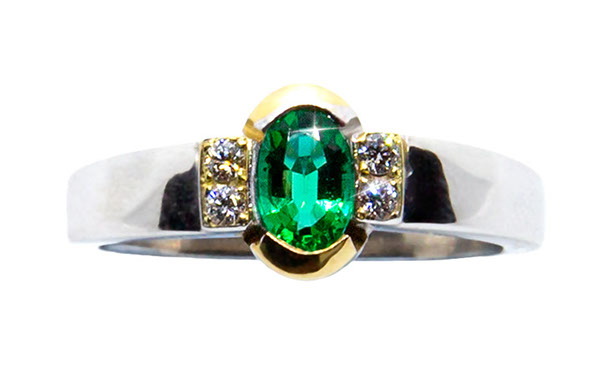Smaragt & Brillant in 585/- Gold