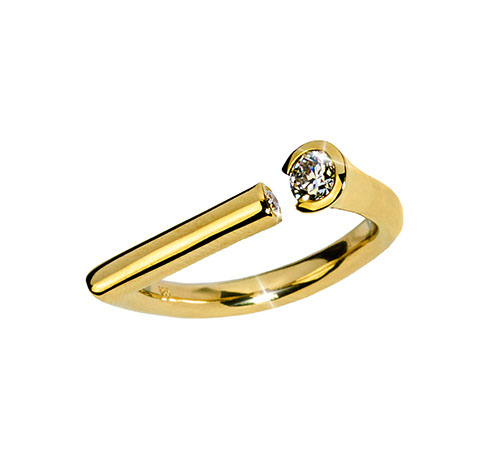 Brillantring in 750/- Gelbgold