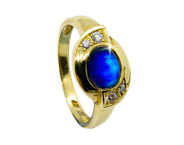 Mondstein & Brillant in 585/- Gold